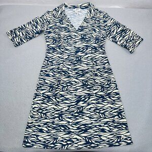 Jude Connally Dress Womens M Blue Cream Jude Clot… - image 1